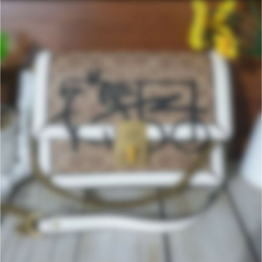 CH Tas Selempang Wanita  5461 Hutton Shoulder Bag in Signature Canvas With Abstract Horse and Carria