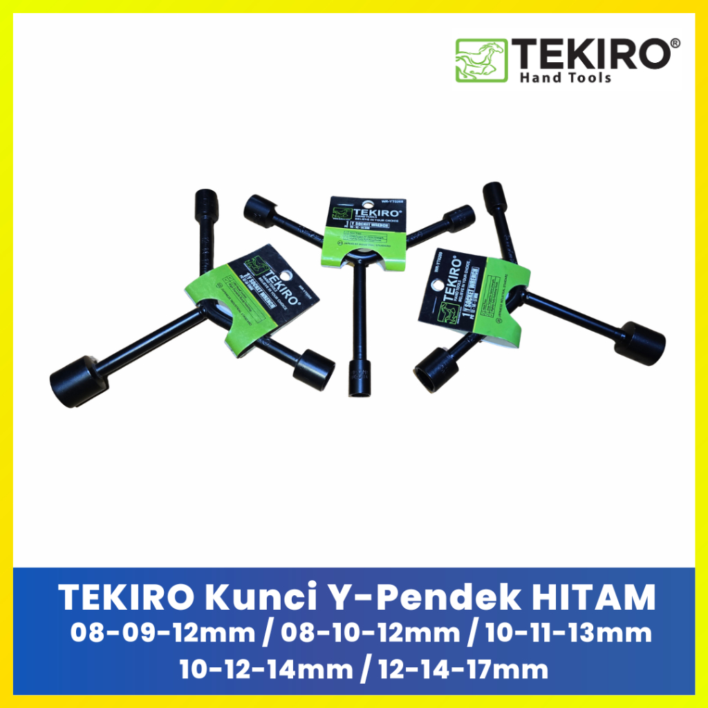 TEKIRO Kunci Sok Y Pendek Hitam Heavy Duty - Alat Perkakas Bengkel Motor