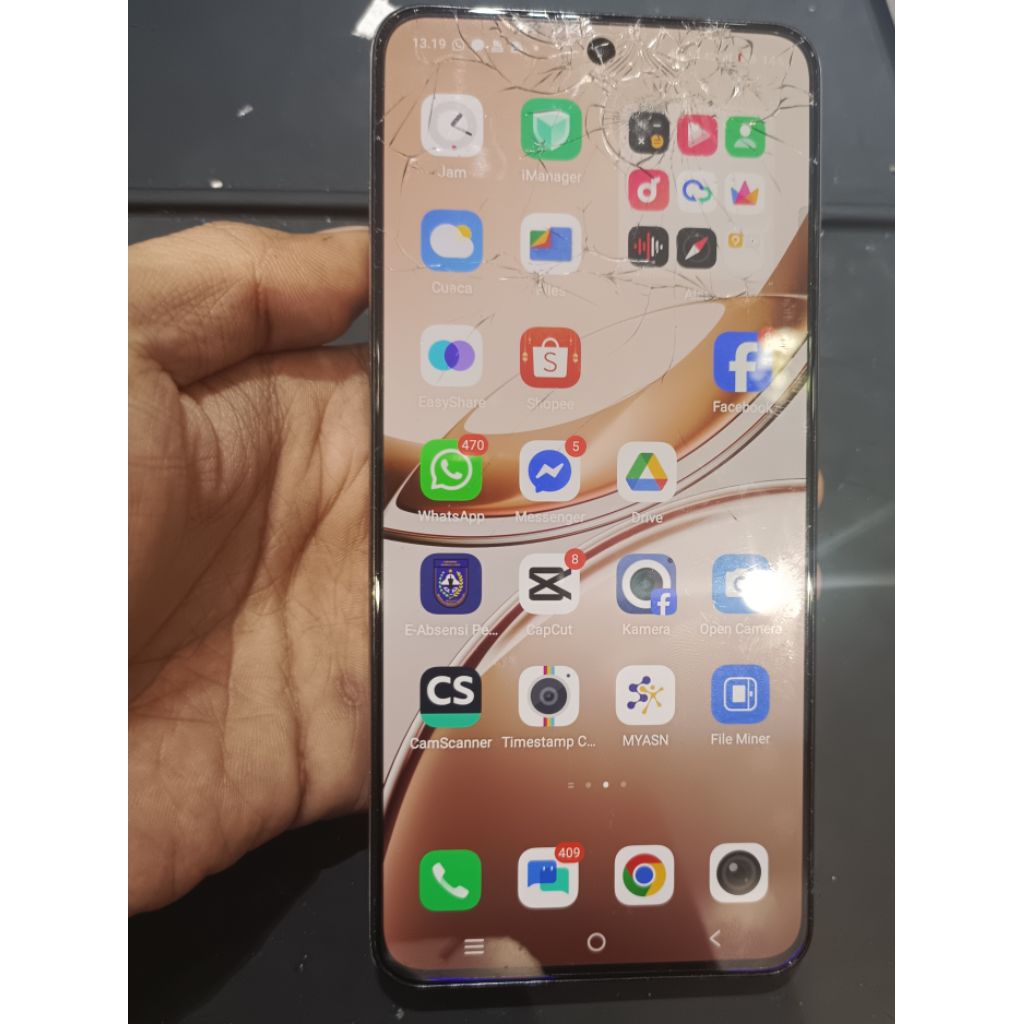 LCD VIVO V50 Lite COPOTAN RETAK GLASS FUNGSI NORMAL