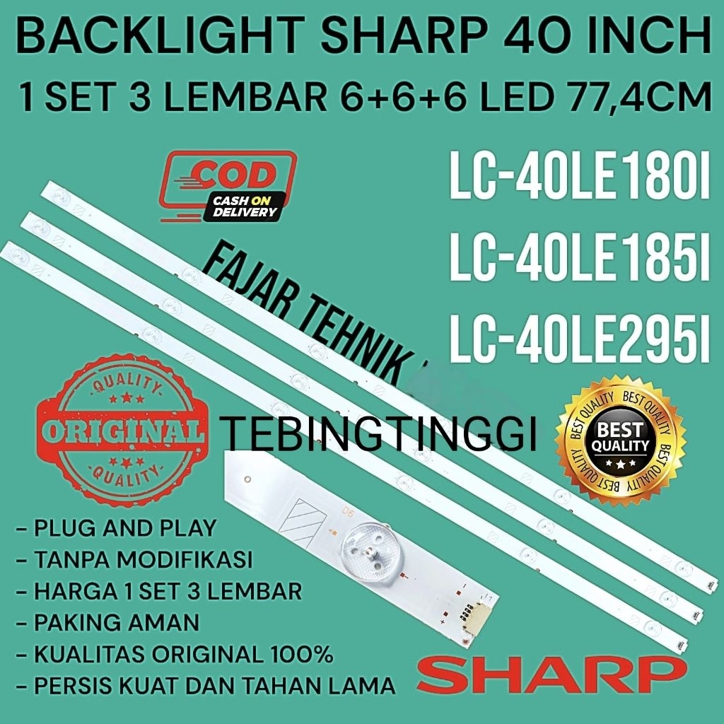 backlight LED TV SHARP 40 INCH INC LC 40LE1801-40LE1851- 40LE2951