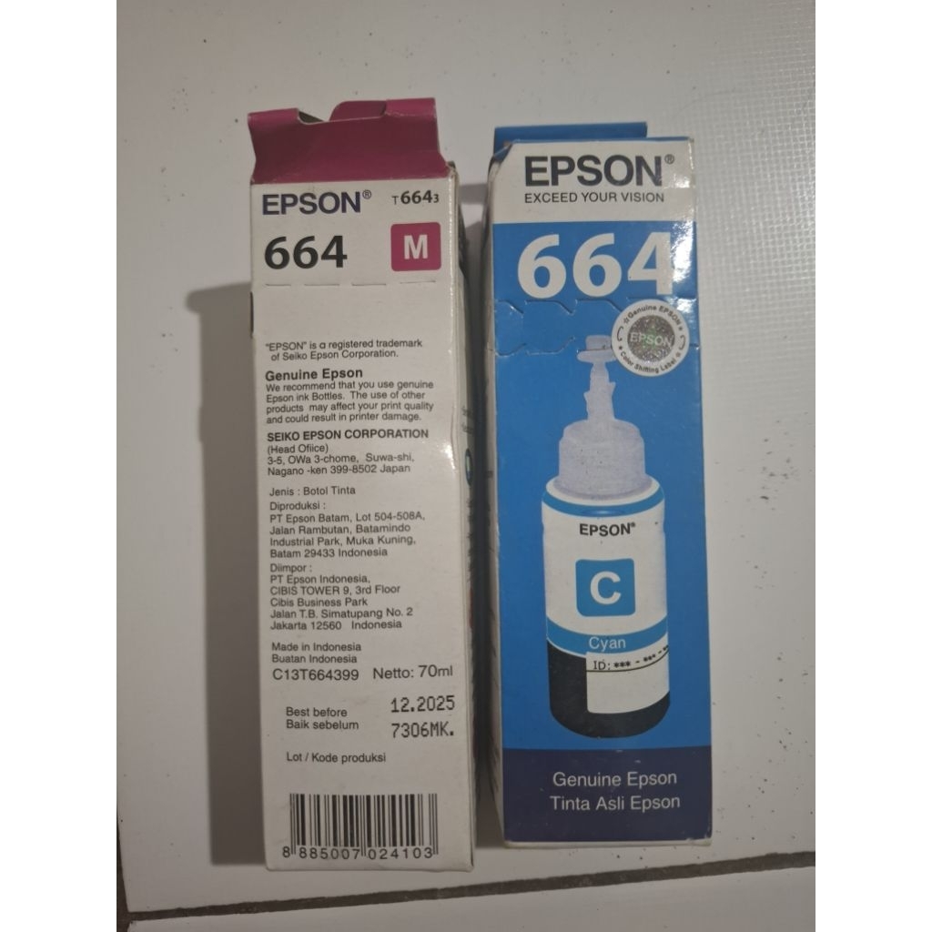 preloved tinta Epson, belum dipakai, masih Segel