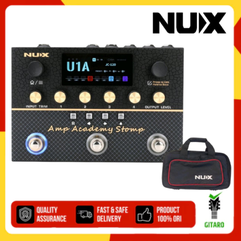 Effect Nux Amp Academy Stomp Compact Modeler Efek Gitar Nux Amp Academy Bonus Tas Efek