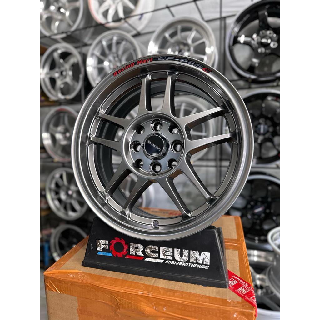 velg racinghart cp035 r15 hyper black lebar 6,5 et40 kondisi baru