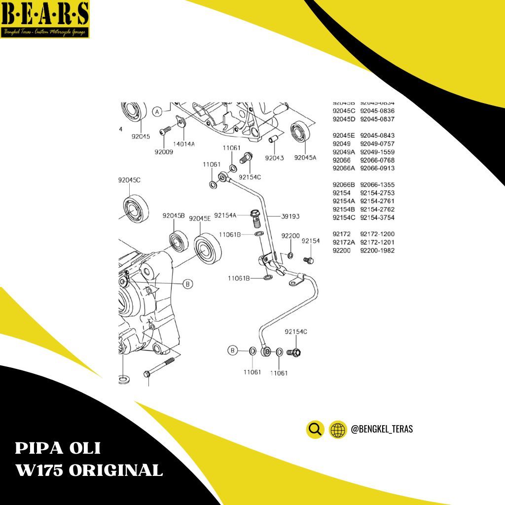 Pipa Oli Kawasaki W175 pipe oil W175 Original