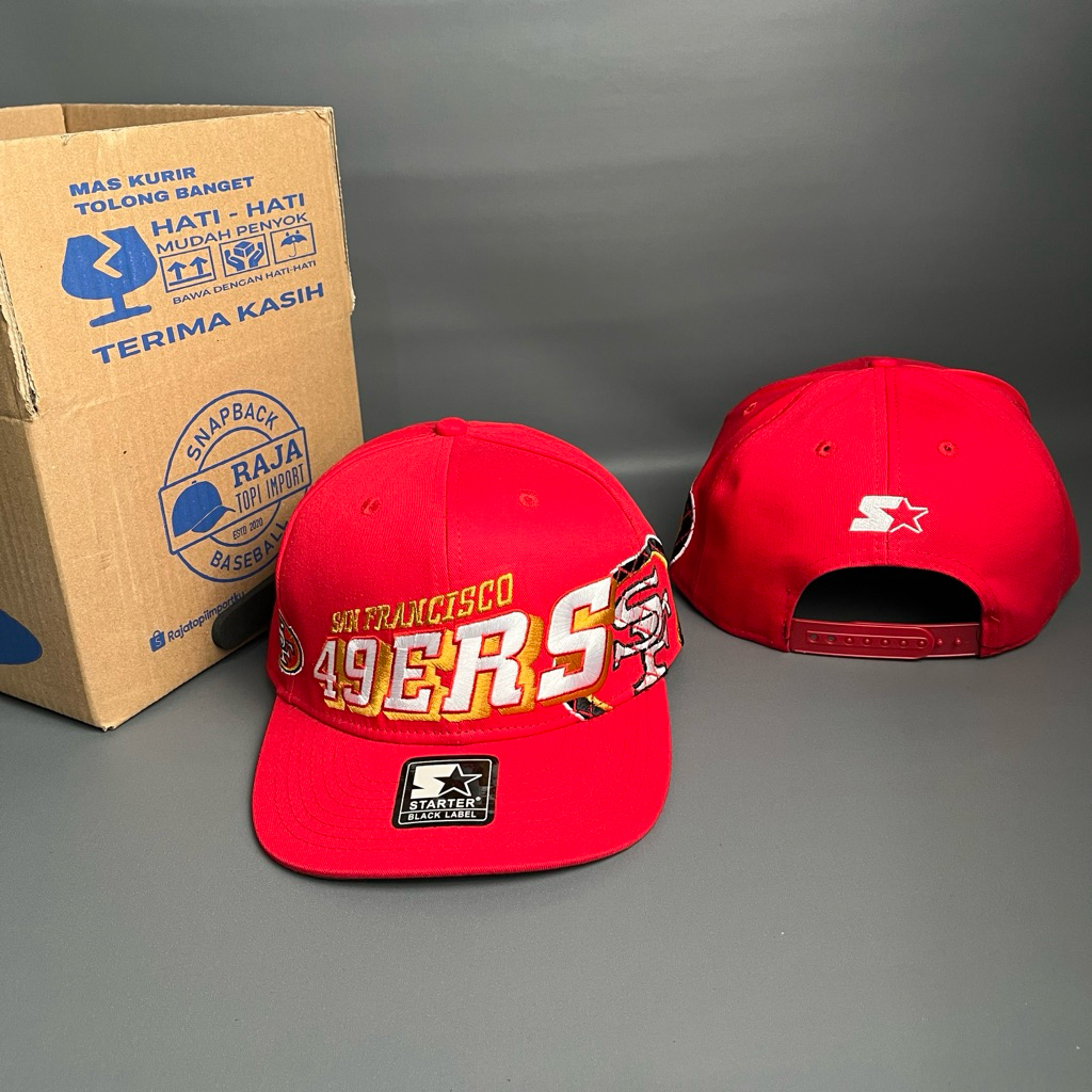 Topi Snapback Vintage SF Merah Import