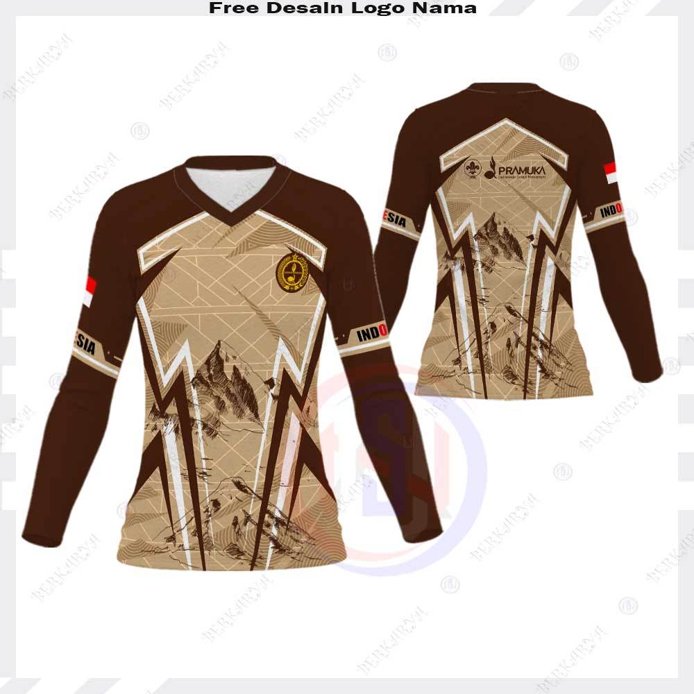 Jersey Pramuka Free Custom - Baju Pramuka - Kaos Seragam Pembina Pramuka Fullprint