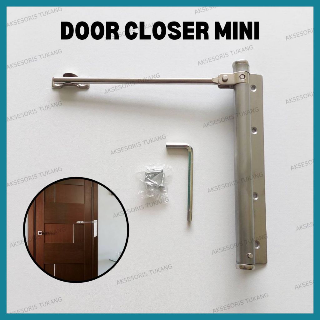 Door Closer Mini / Alat Penutup Pintu Otomatis Kecil / Engsel Koboi / Automatic Door Closer
