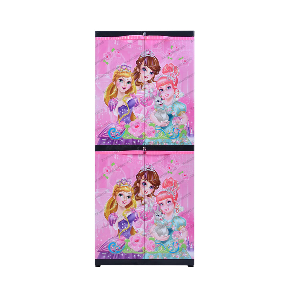Lemari Plastik SINBAK Motif Princess | Plastic Wardrobe