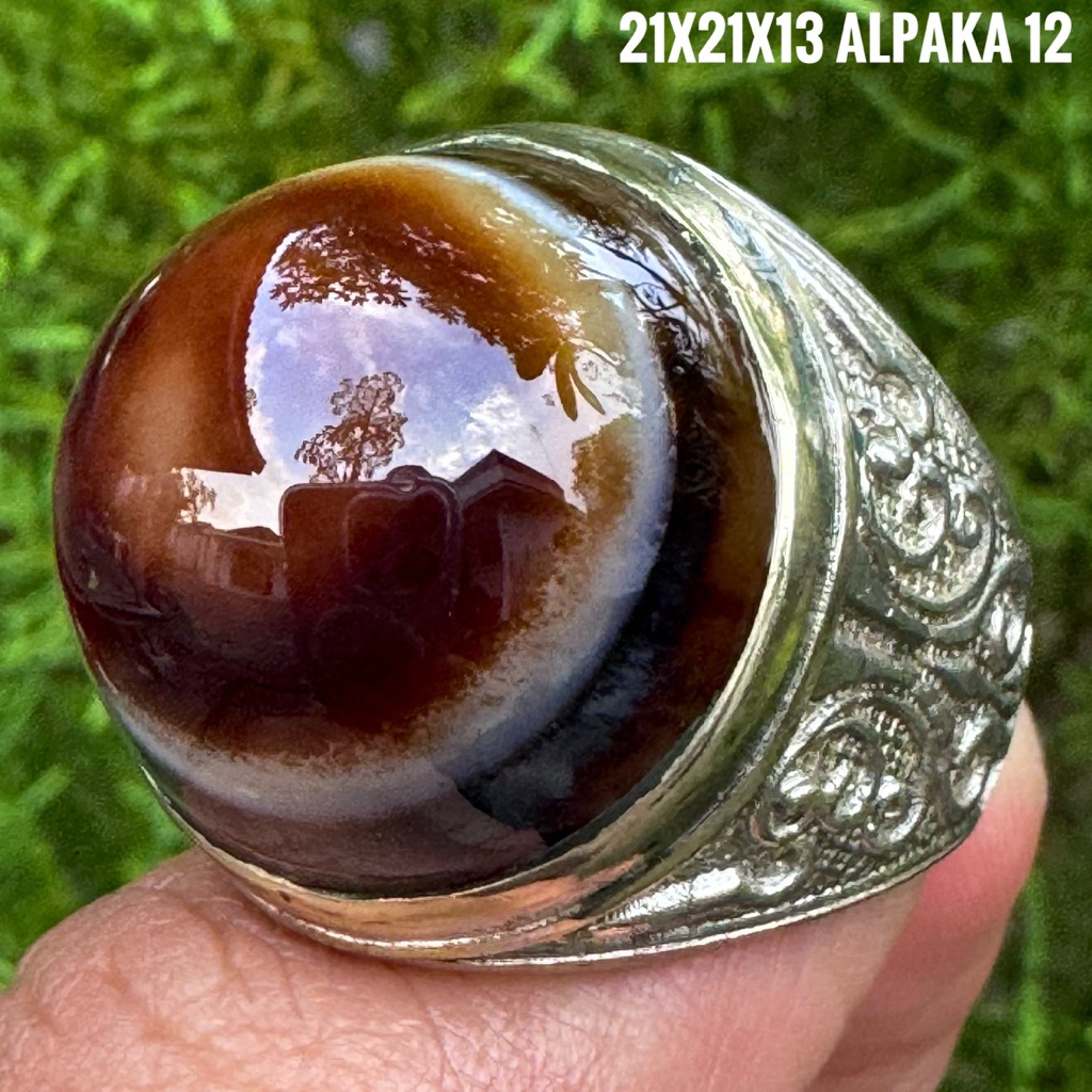 Cincin Batu Akik Natural Sulaiman Mata (Asli Alam)