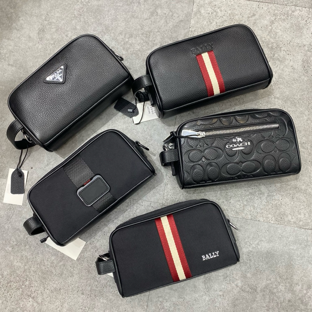 Pouch kulit bally tas tangan