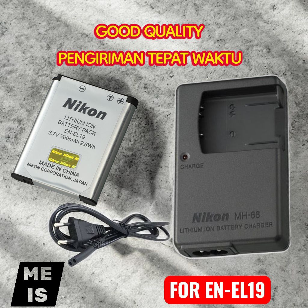 Paket Charger & Baterai Nikon Coolpix A100 A300 S7000 S32 S33 - batre casan