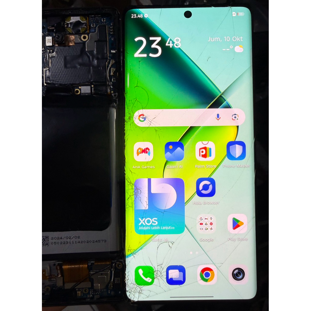 lcd touchscreen Infinix note 40 4G/itel S25 original copotan minus retak glass