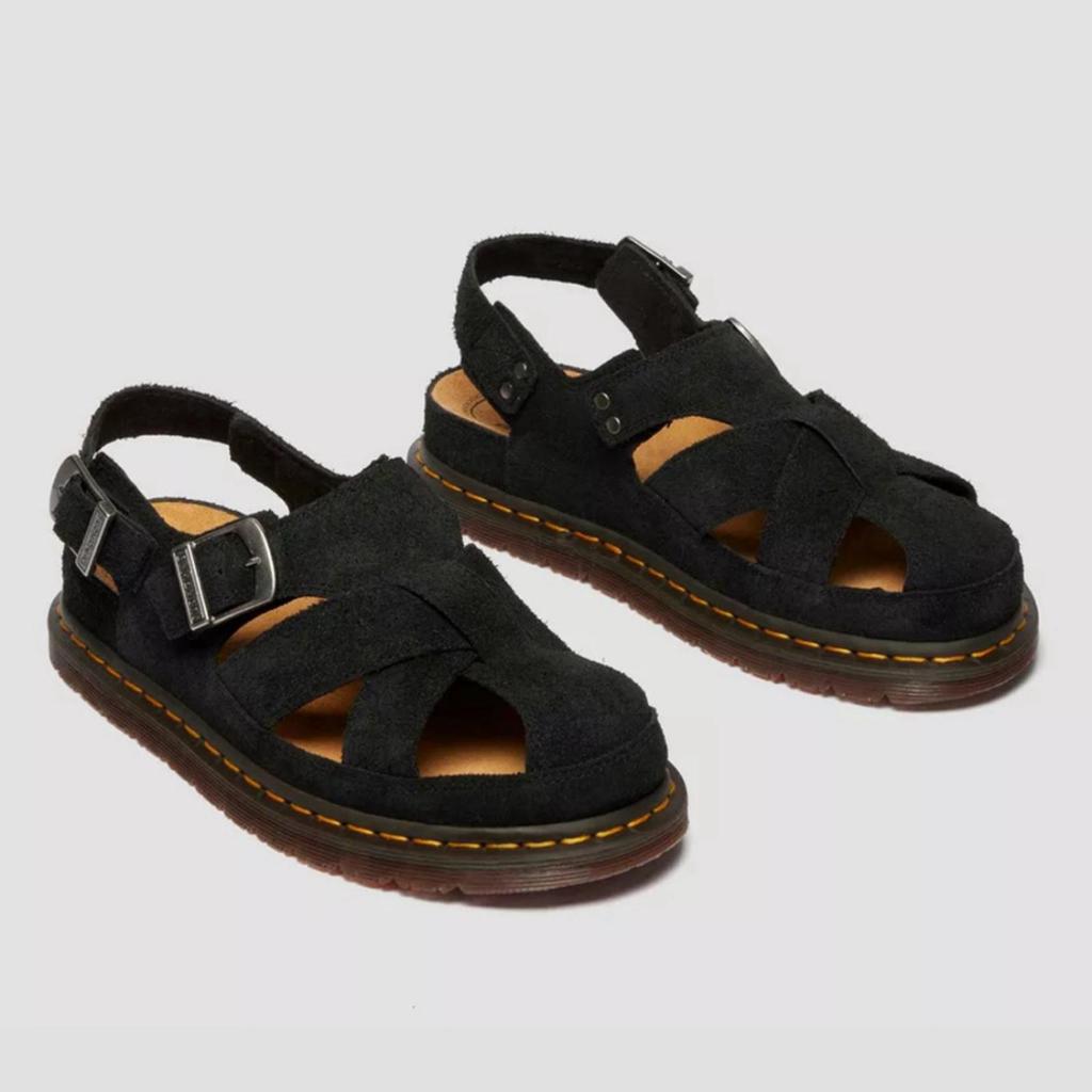 DR. MARTENS ARCHIVE FISHERMAN SANDALS BLACK SUEDE UNISEX ORIGINAL BNIB
