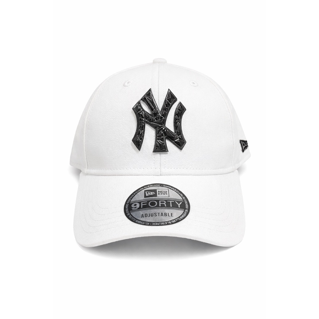 Topi Baseball putih NY besi metal badge casual premium