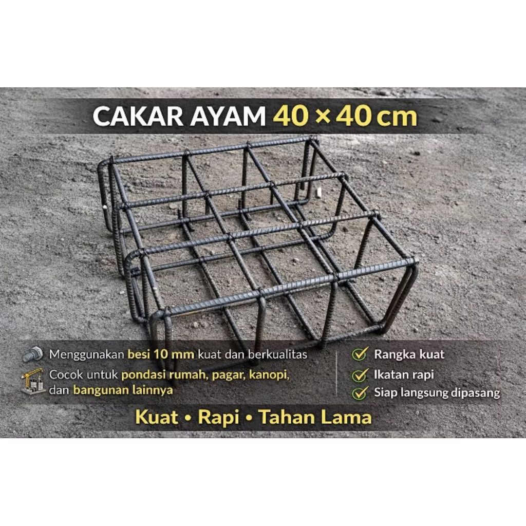 CAKAR AYAM UKURAN 40X40 BESI 10 MM SNI