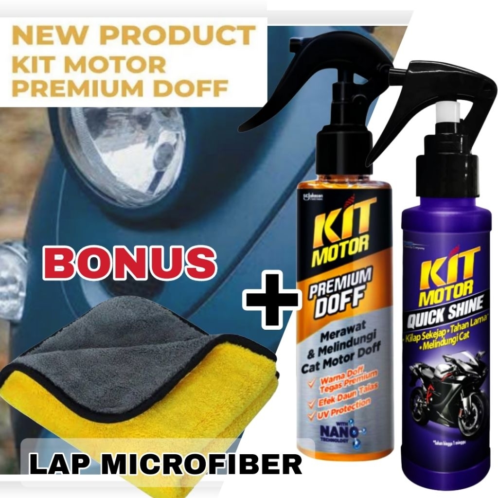 Pengkilap Body Motor Doff Kit Premium 130ml / Mobil Doff / Matte + Kain Lap Microfiber