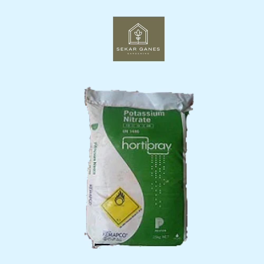 SG Pupuk KNO3 HortiPray Kalium Potasium Nitrate (25k) Bahan AB Mix Hidroponik Melon Sayur Buah Belgi