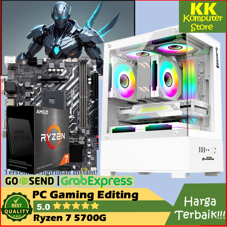 Pc Rakitan Gaming Ryzen 7 5700G | 16GB Ram | Ssd 128GB | Pc Rakitan Design