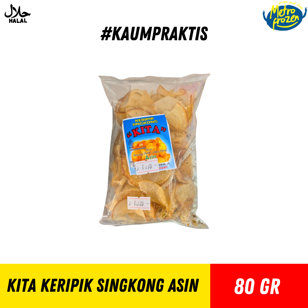 KITA Keripik Singkong Pedas, Pedas Jingkar & Asin 80gr //keripik singkong pedas ///keripik singkong 