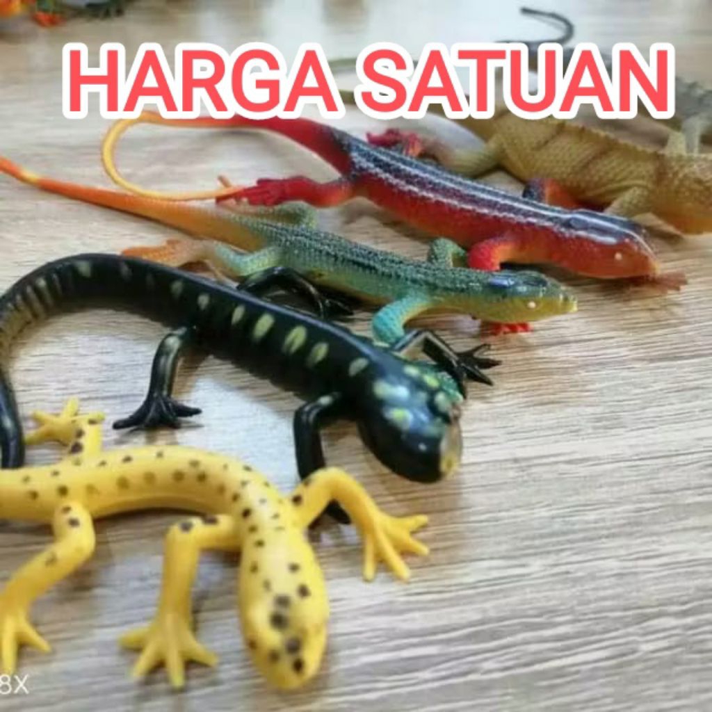 mainan hewan karet reptil kadal premium
