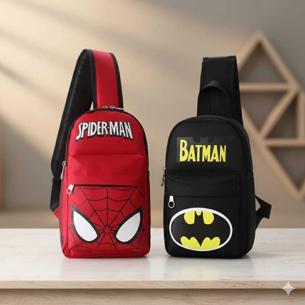 Tas Anak Paud Spiderman Selempang Karakter Batman