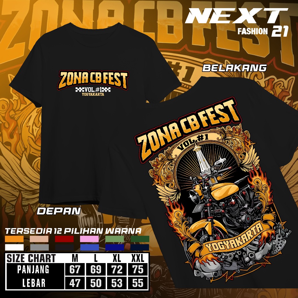 Kaos Zona CB Festival Vol 1 2025 Zona FEST Kaos Distro Pria Wanita