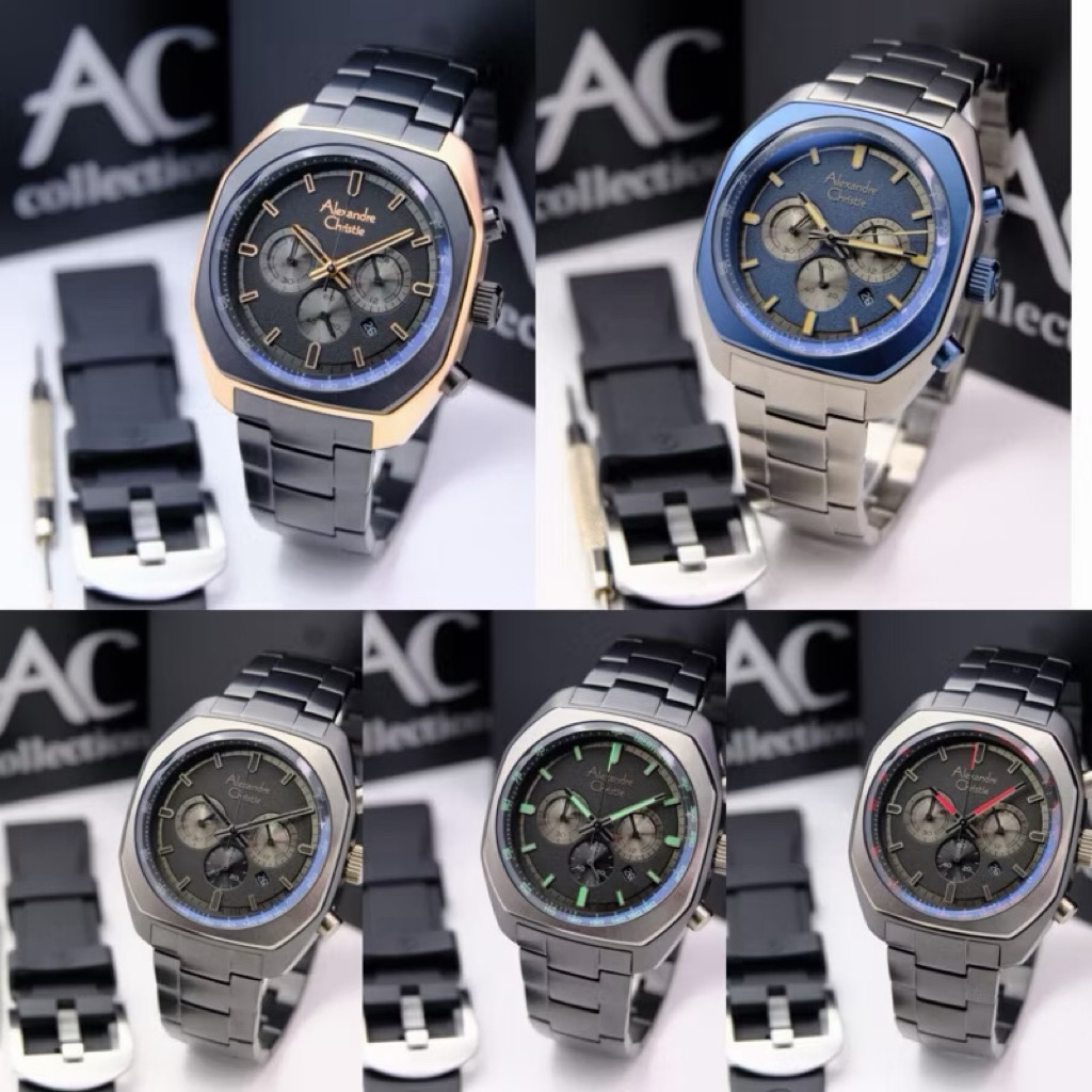 JAM TANGAN ALEXANDRE CHRISTIE 6666MC / AC 6666 PRIA / JAM ALEXANDRE CHRISTIE SET BONUS TALI / JAM AC