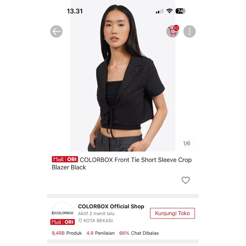 preloved blazer crop colorbox size S