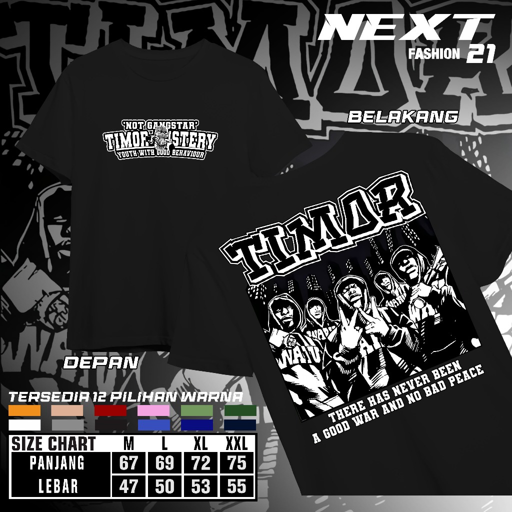 Kaos Not Gangster Timor Mistery Tshirt Kaos Kata Kata Gangster Timur