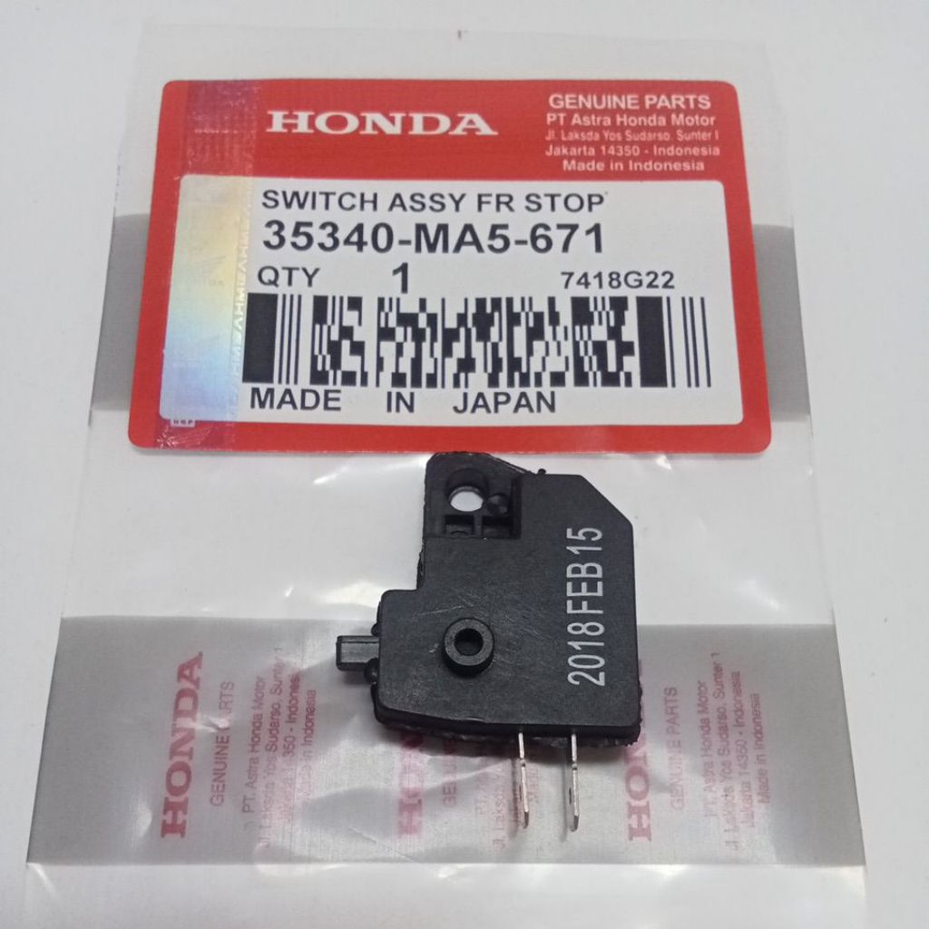 35340-MA5-671 Sw,Assy FR.Stop Switch Rem Depan – Beat, Scoopy, Supra, Genio, Kharisma Oem JAPAN