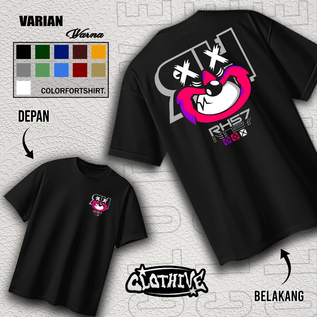 KAOS CLOTHIVE - KAOS DISTRO RACING RH57 KEKINIAN V2 - KAOS RH57 PRIA WANITA TERBARU