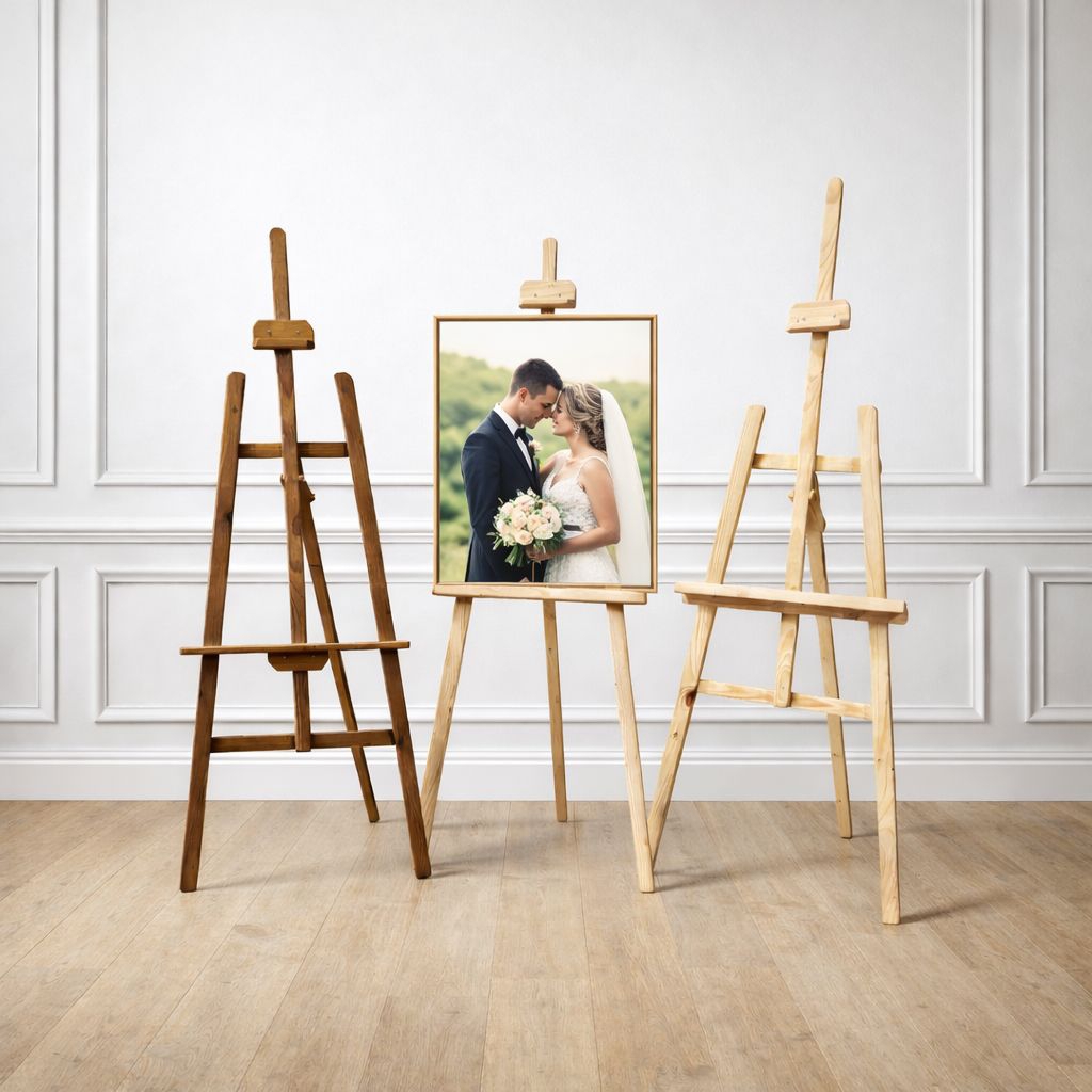 Stand Tripod Frame, Stand Frame Foto Wedding | Easel Kayu Premium