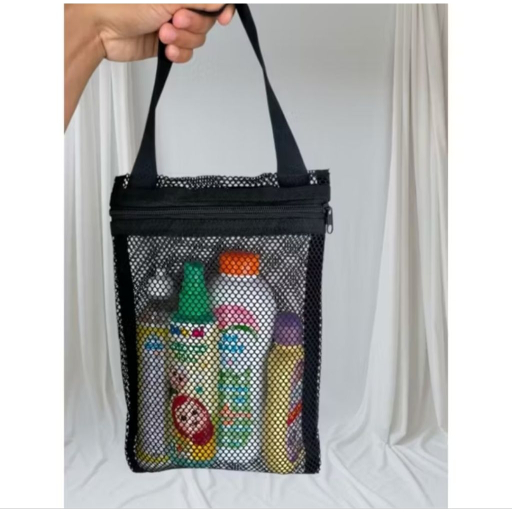 Tas Jaring Tempat Bedak Bayi / Kosmetik Mutifungsi - Tote bag mini Tempat Penyimpanan Travel Organiz