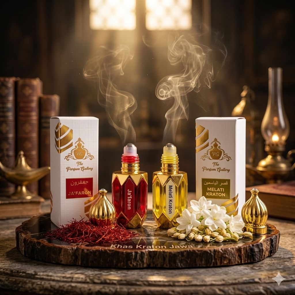 Parfum Ibadah Non Alkohol Cendana Kraton, Melati Kraton – Bibit Attar Minyak Wangi Sholat Tahan Lama