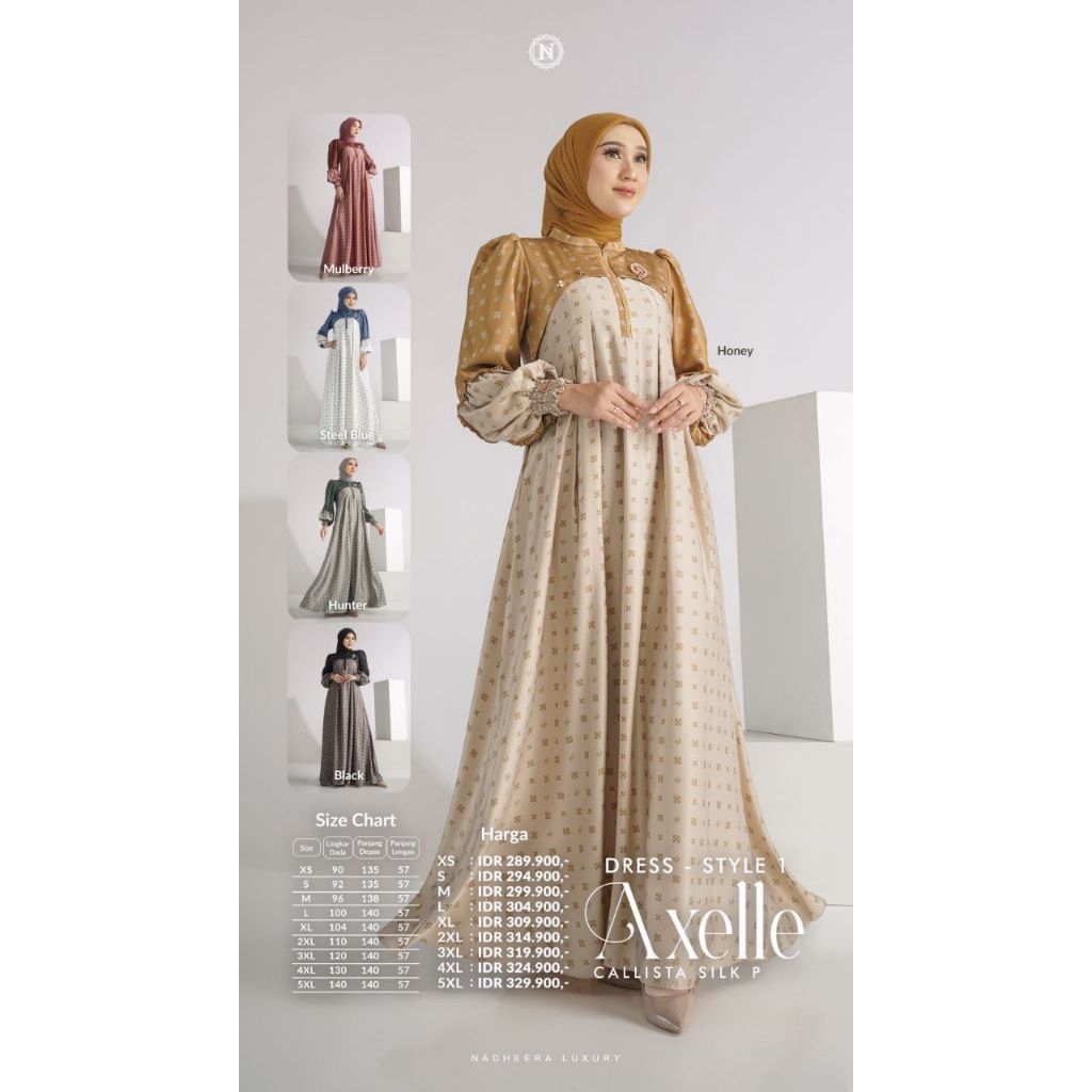 TERBARU GAMIS ORI NADHEERA LUXURY AXELLE DRESS