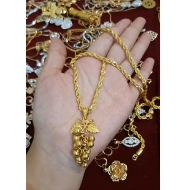 kalung anggur replika emas  24k super mewah mirip asli