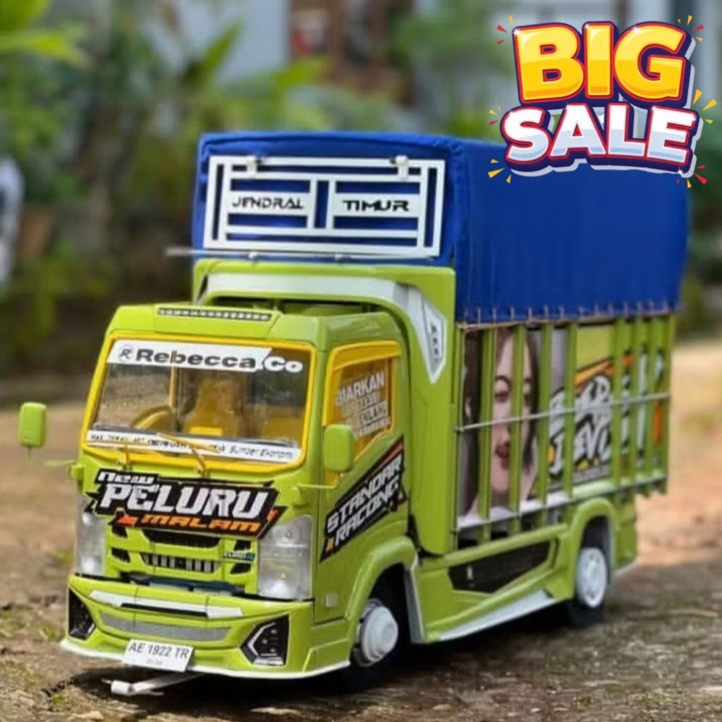 (Gratis terpal) Mainan anak Miniatur truk oleng panjang 30cm