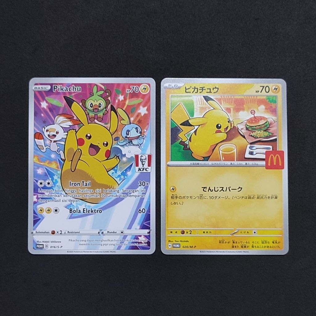 Pikachu Promo KFC & McDonald TCG Pokemon