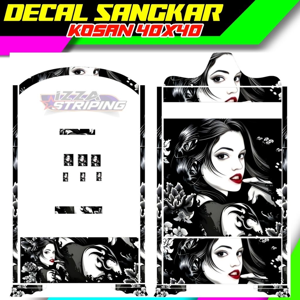 STIKER DECAL SANGKAR KOSAN UKURAN 40X40