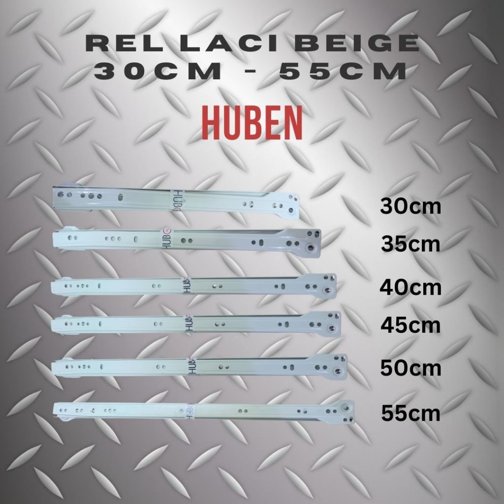 HUBEN Rel Laci lemari 30cm Rel Laci 35cm Rel Laci 40cm Rel laci 45cm Rel laci 50cm Rel Laci