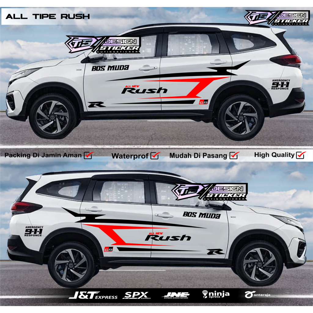 ALL NEW RUSH stciker mobil all new rush gr sport terbaru keren cod