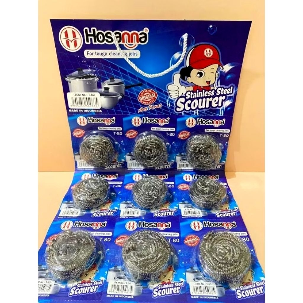 Gosok Panci Kawat Hosanna T80 Isi 12 Pcs | Kawat Cuci Piring | Sabut Kawat Cuci Piring