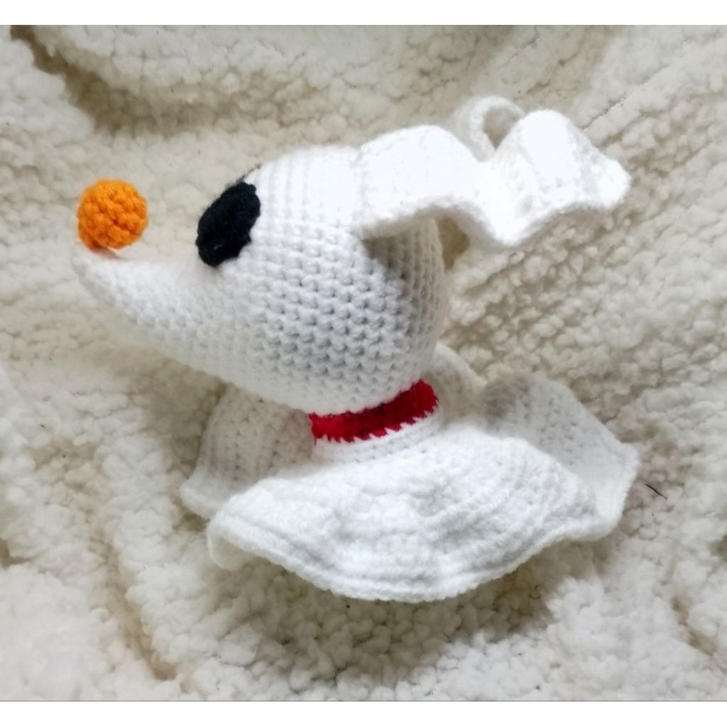 gantungan kunci rajut zero nightmare before christmas