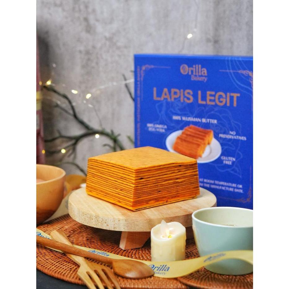 Lapis legit premium Original 9x9 Orilla Bakery Full Wisman Gluten Free Kuning Telur Omega
