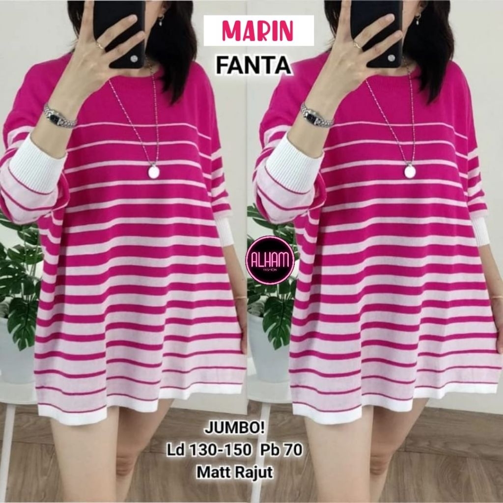 ATASAN BLOUSE JUMBO/MARIN/BLOUSE TOP RAJUT IMPORT HQ LD 140 CM FIT XXXXXL