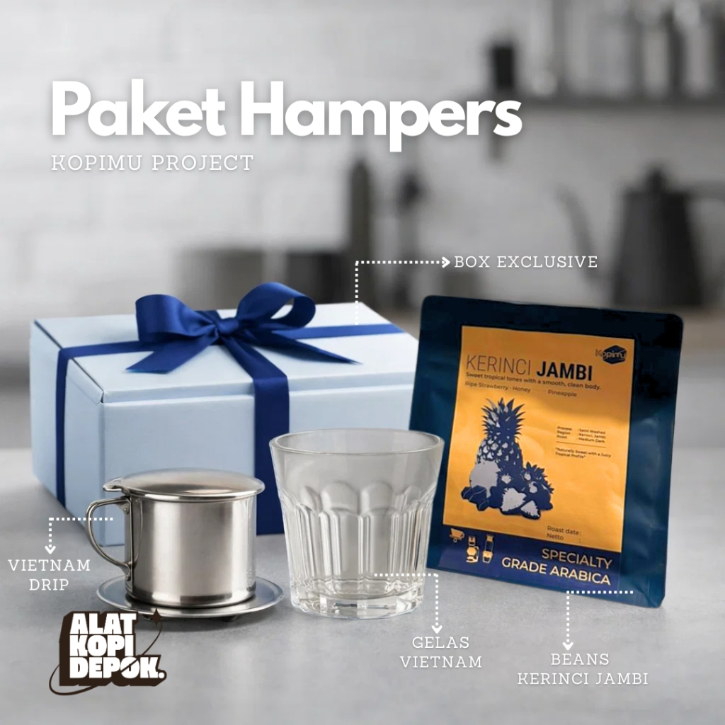 Paket Hampers Manual Brew Coffee Vietnam Drip Coffee Set Gelas Vietnam Drip Kopi Beans Arabica Kerin