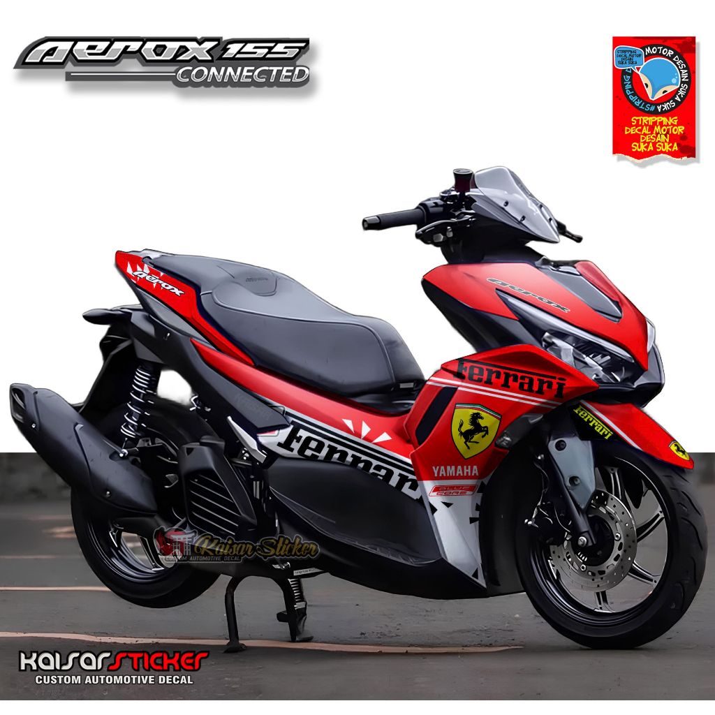 Stiker Decal Aerox New connected Stiker Striping Full Body variasi sticker striping motor aksesoris 