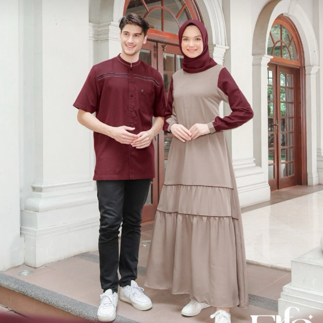 ETHICA COUPLE 179 CASPIAN RED Gamis Ayumi 413 Koko Kahfi 292 dress women couple