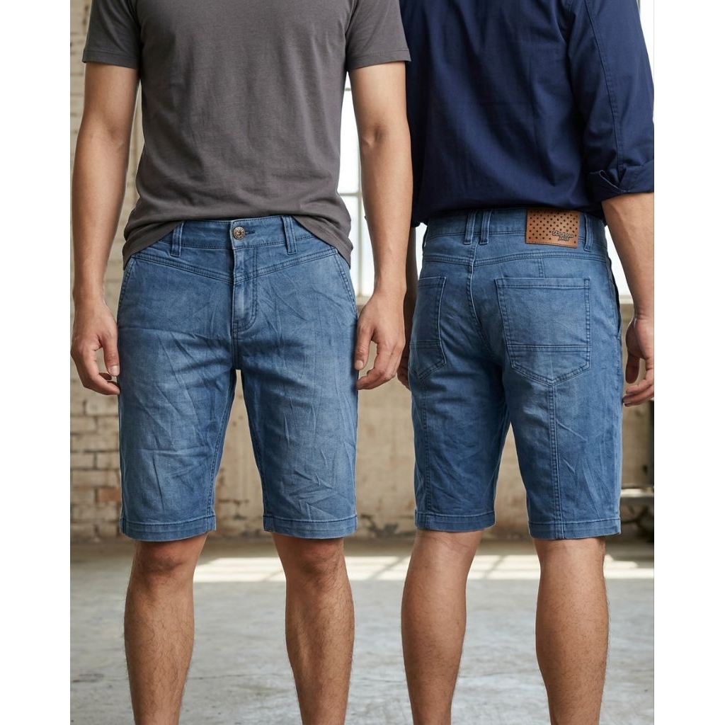 (Celana Branded) Buckaroo Jeans Original Vintage Men's Washed Blue Denim Shorts 36