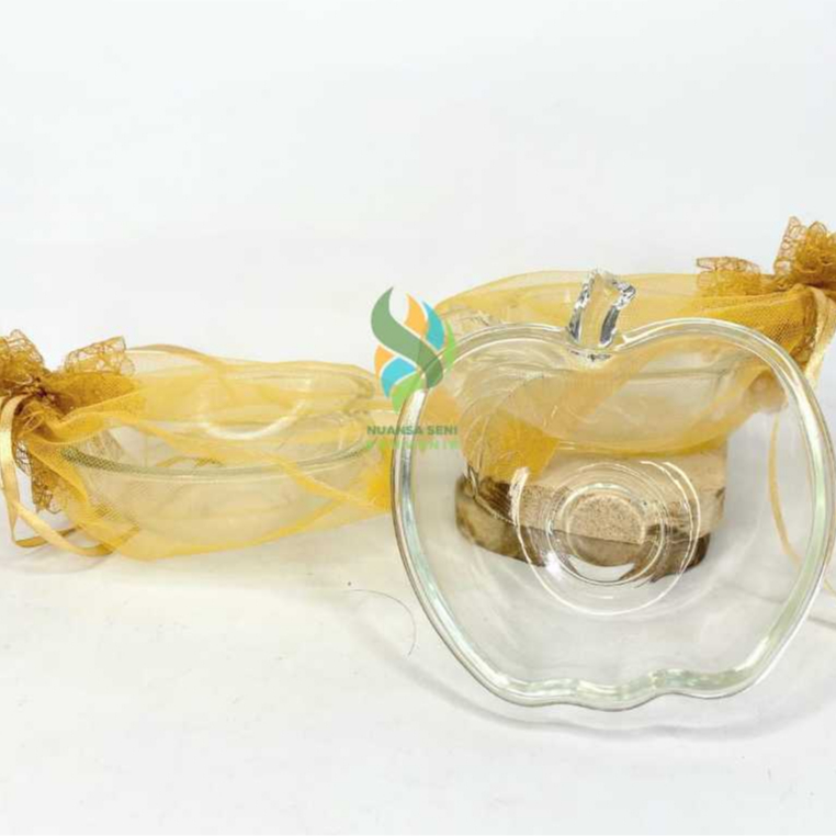 Souvenir Mangkok Kaca Kecil Mangkuk Sambal Mangkuk Apel Mini Bowl Motif Polos